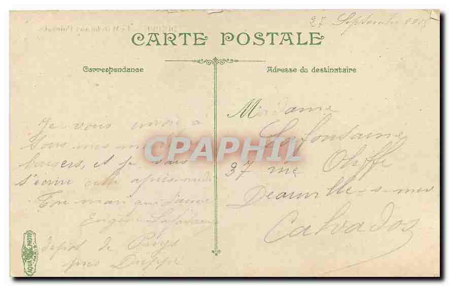 CPA Dieppe Le Marche aux Peissous  — Verso