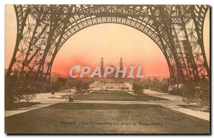 CPA Paris Le Trocadero vu sous la Tour Eiffel 