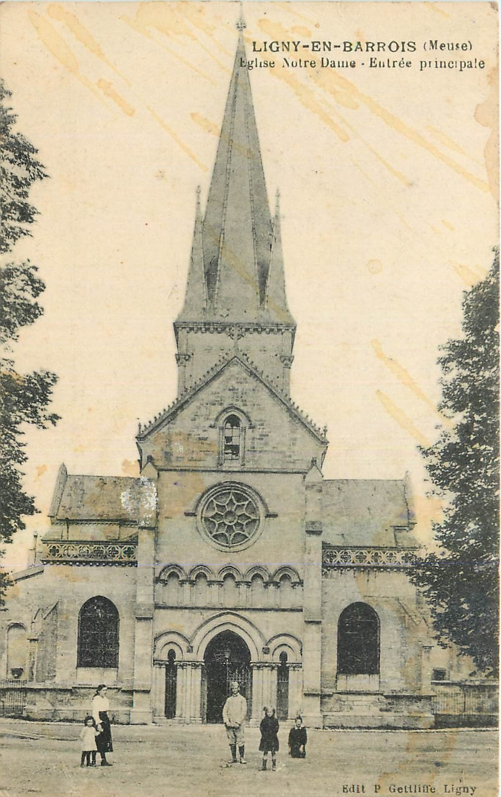 CPA Ligny en Barrois Meuse Eglise Notre Dame Entree principale 
