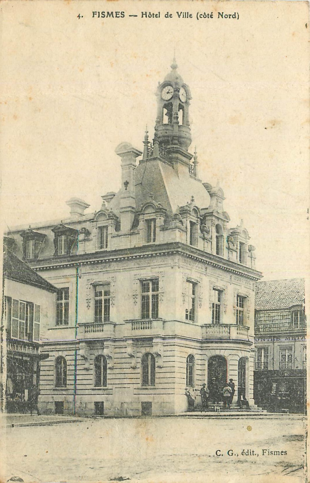 CPA Fismes Hotel de Ville cote Nord 