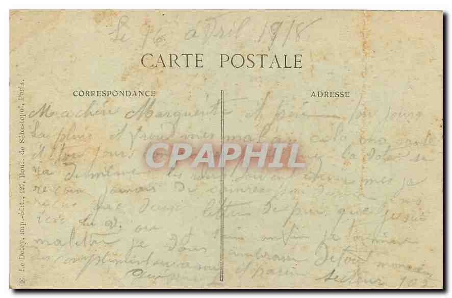 CPA Fismes Hotel de Ville cote Nord  — Back