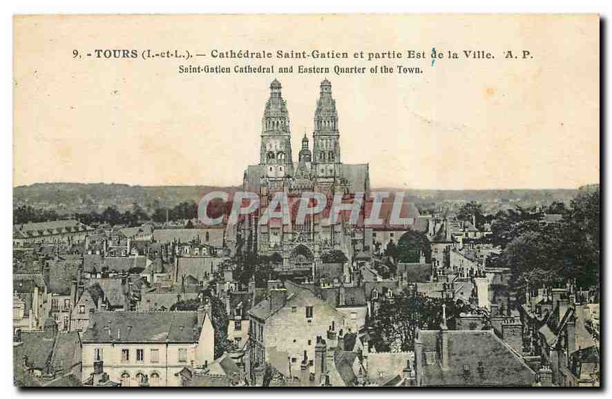 CPA Tours I et L Cathedrale Saint Gatien et partie Est de la Ville 