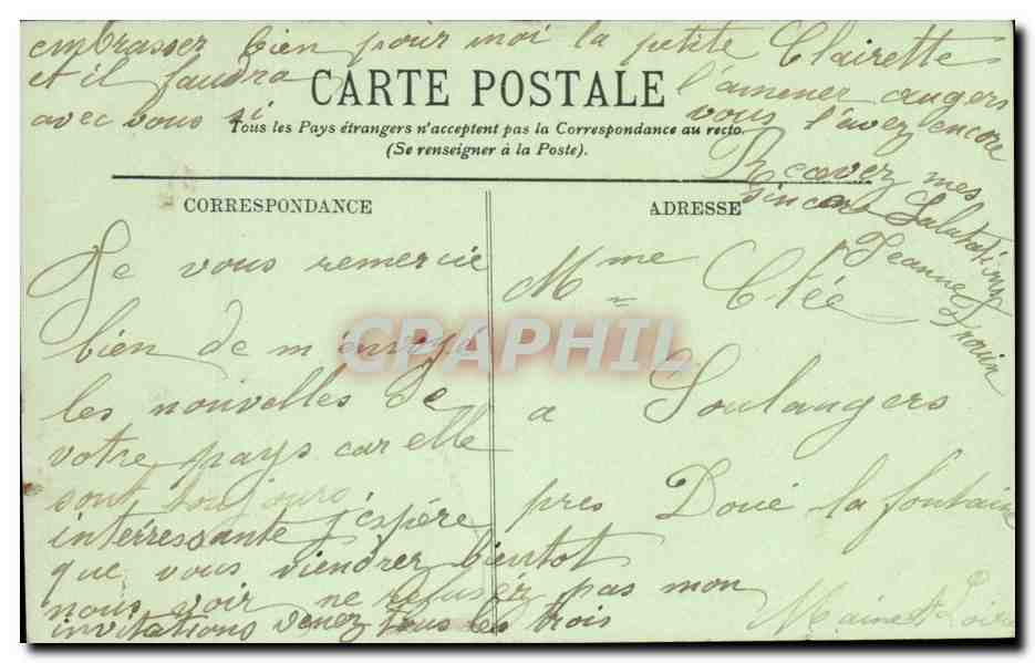Angers CPA Jardin du Mail et Hotel de ville — Rückseite