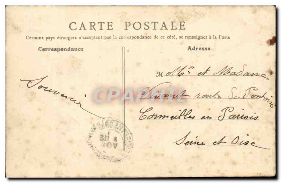 Angers CPA la fontaine du Mail et la mairie — Back