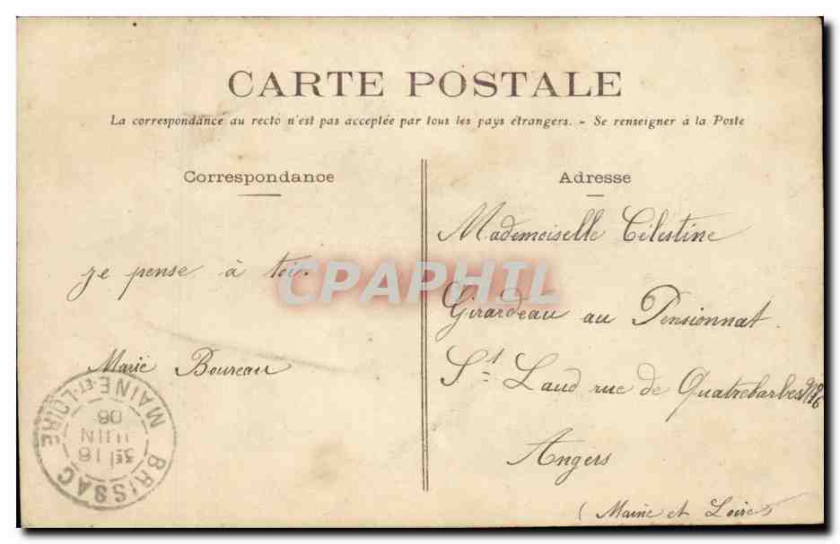 Angers CPA Le Jardin des plantes — Verso