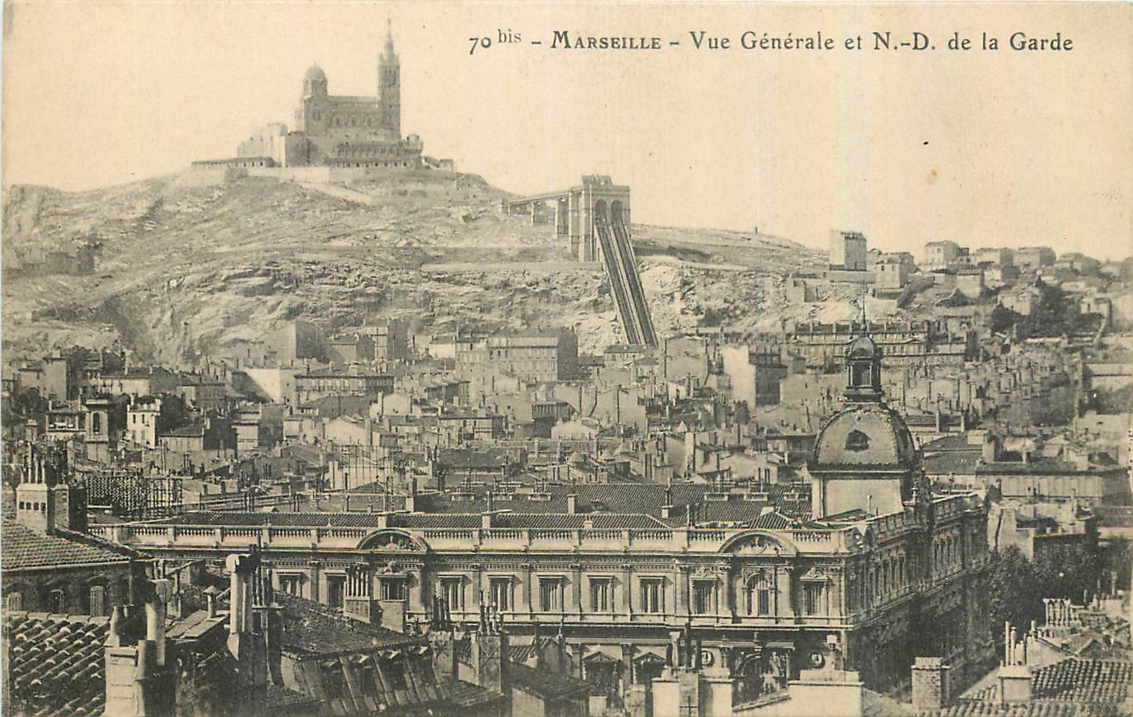 CPA Marseille Vue Generale et N D de la Garde 