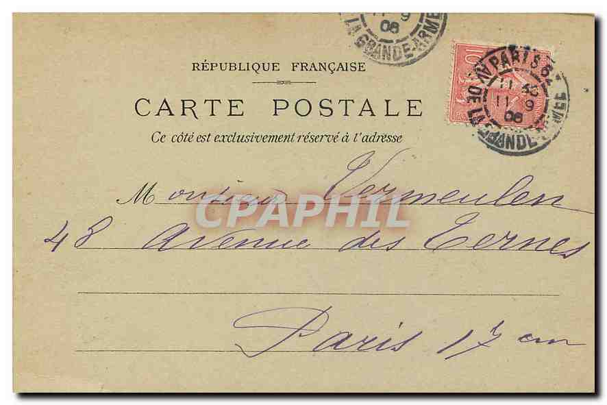 CPA Alencon Vieux Chateau Chocolat Cie Coloniale — Rückseite