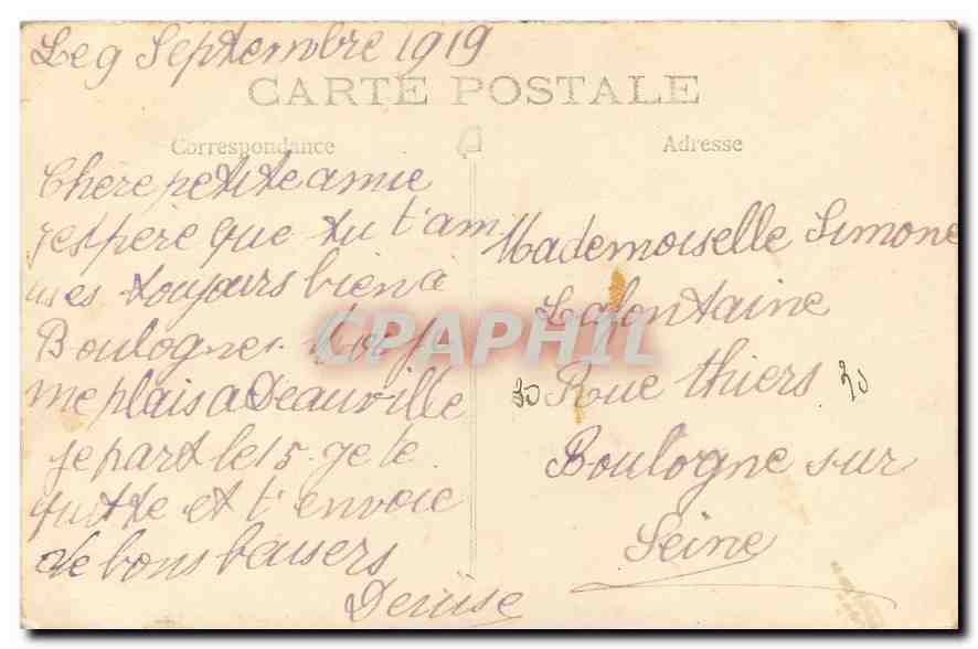 CARTE PHOTO Enfant a la plage — Rückseite
