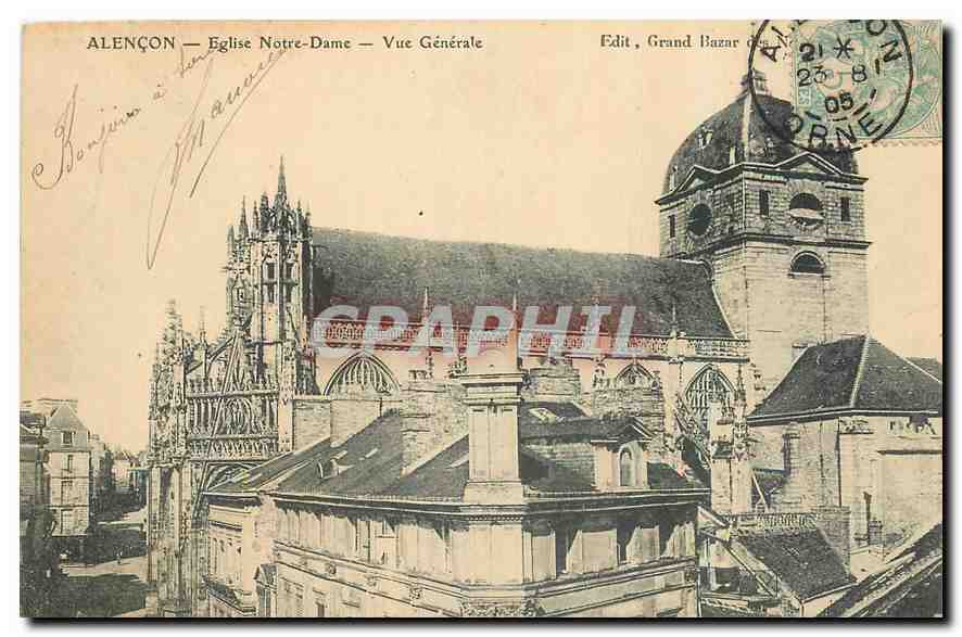 CPA Alencon Eglise Notre Dame Vue generale 