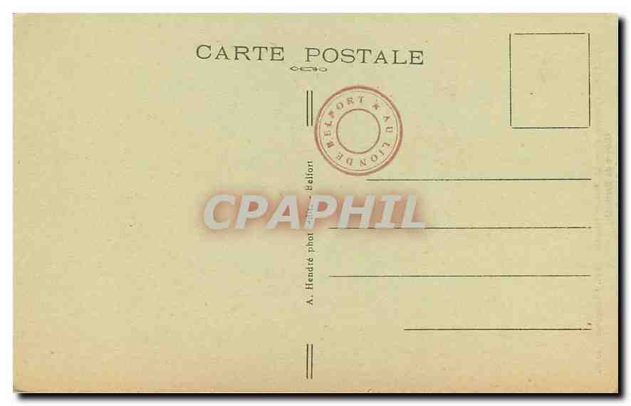 CPA Belfort Territoire Le Lion Ceuvre de Bartholdi  — Verso
