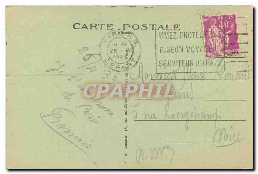 CPA Paris Le Trocadero  — Verso