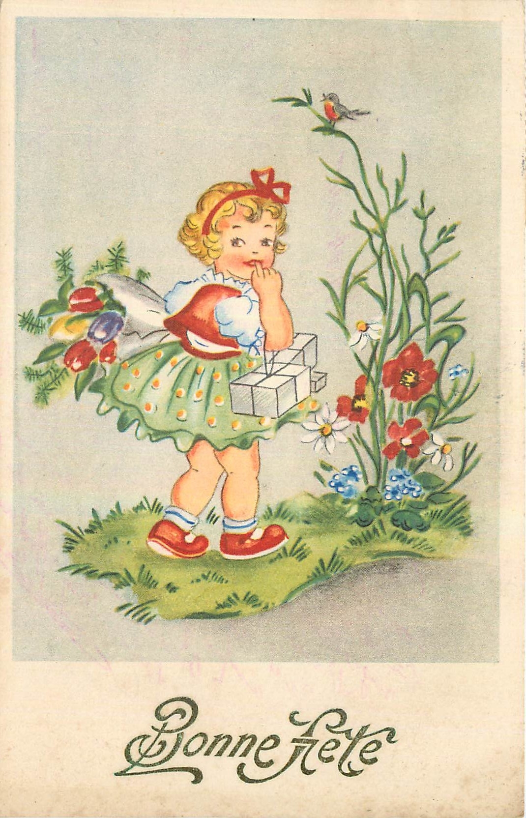 CPA Enfant Bonne fete