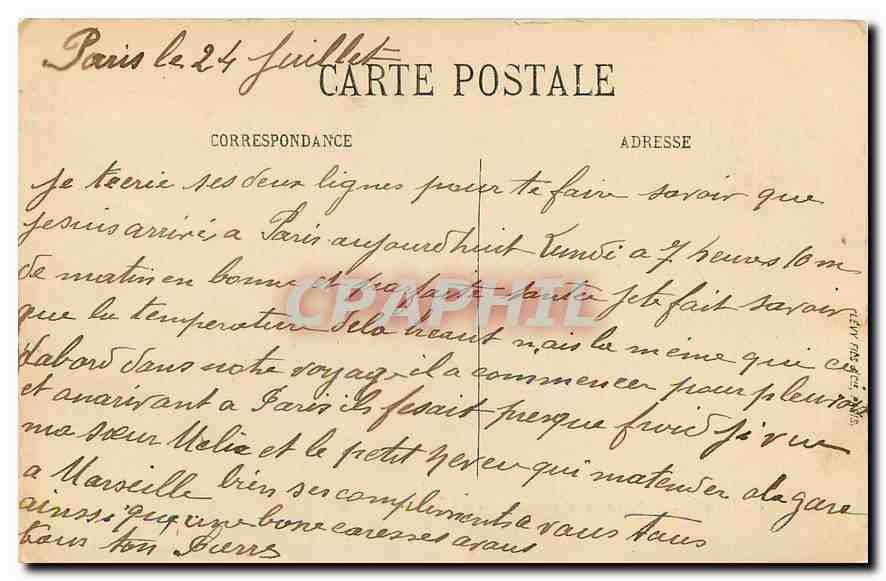 CPA Paris Eglise Saint Vincent de Paul  — Verso