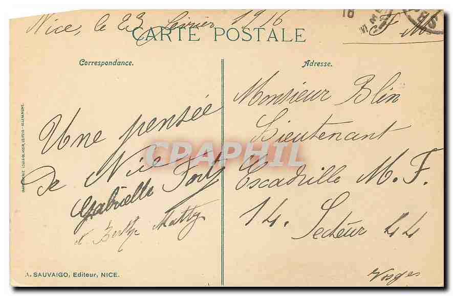 CPA Paysanne de la Cote d'Azur Femme Folklore — Rückseite