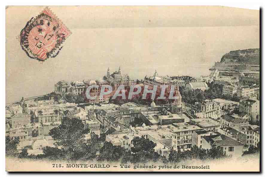 Monte-Carlo — Vue générale prise de Beausoleil — Gletta, n°715