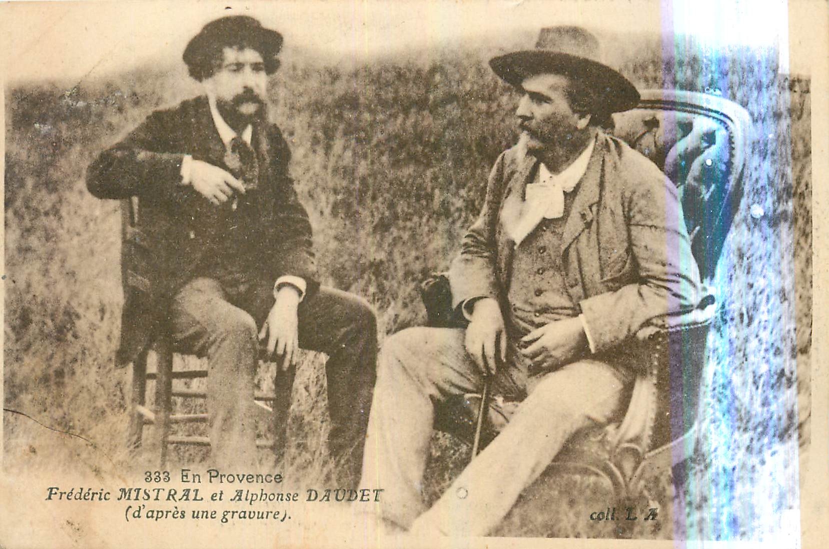 CPA En Provence Frederic Mistral et Alphonse Daudet 