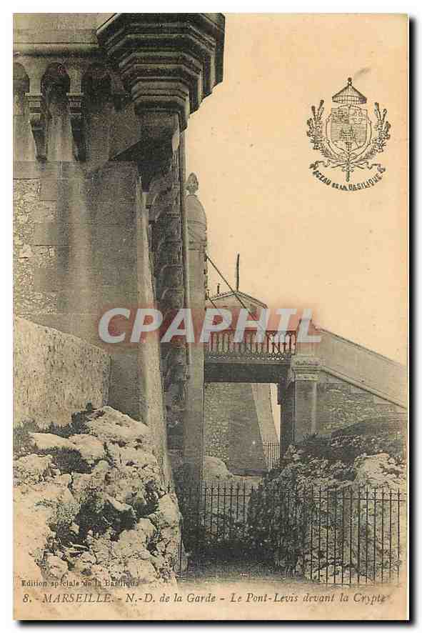 CPA Marseille N D de lla Garde Le Pont Levis Devant la Crypte 