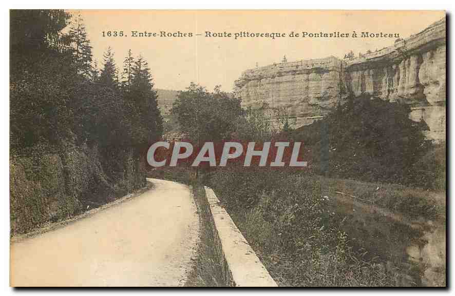 CPA Entre Roches Route pittoresque de Pontarlier a Morteau 