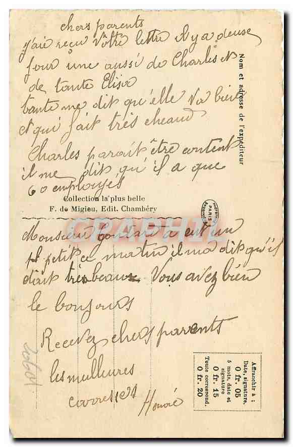 CPA Aix les Bains Chemin de fer d cremaillere du Revard et Hotel Bernascon  — Verso