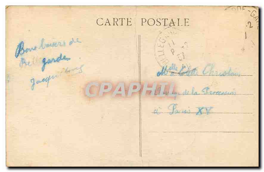CPA Bellegarde Ain Porte de la Valserine et pont naturel des Oulles  — Rückseite