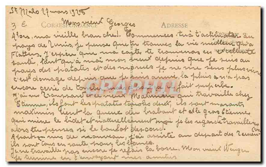 CPA Saint Malo L'eventail et la Tour des Dames  — Verso