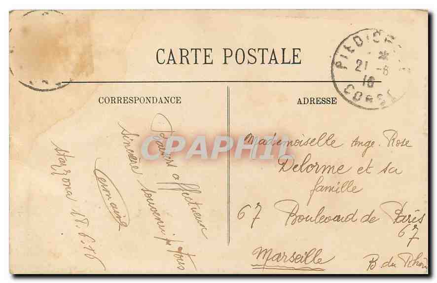 CPA Ajaccio La Grotte Napoleon L'Entree  — Rückseite