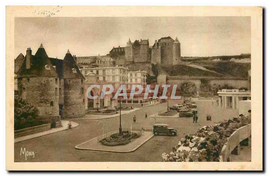 CPA Les Petits Tableaux de Normandie Dieppe Les Tourelles Le Theatre la Chateau et l'Esplanade 
