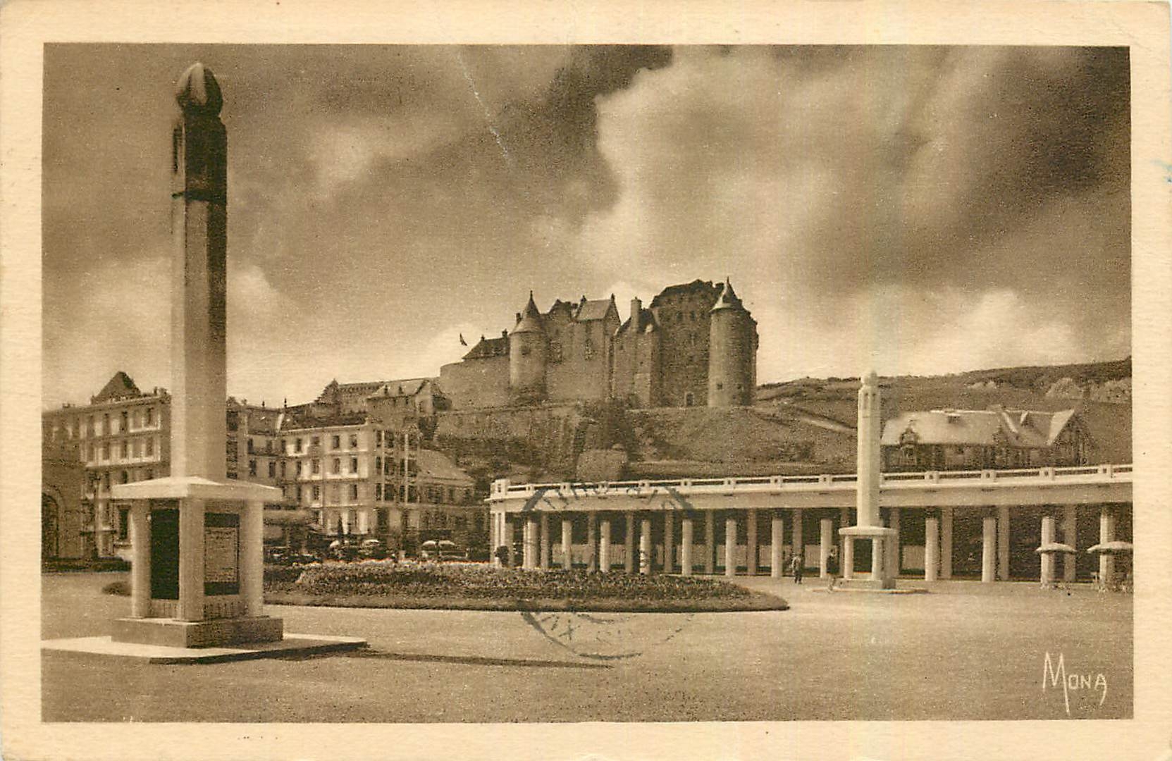 CPA Les Petits Tableaux de Normandie Dieppe l'Esplanade du Casino et le Vieux Chateau 