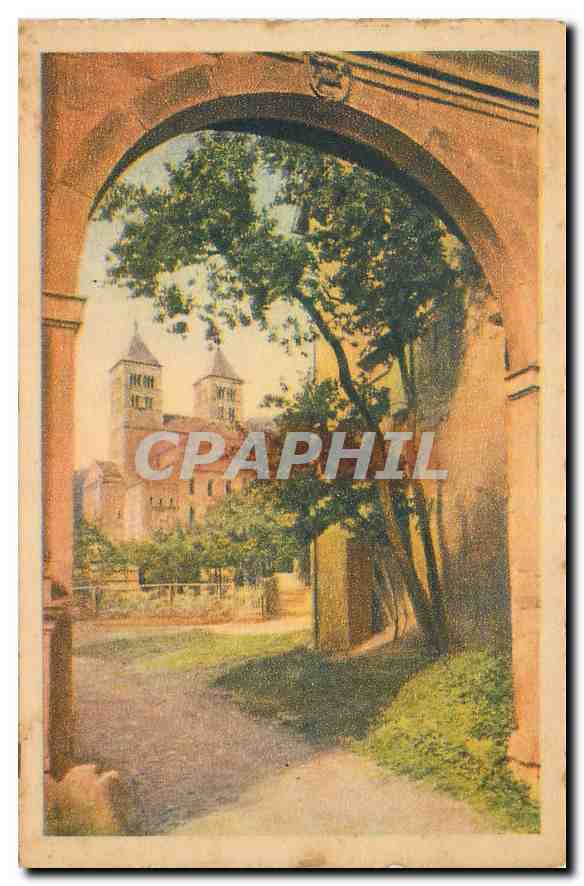 Vue de l'abbaye de Murbach — Braun & Cie, Mulhouse-Bornach