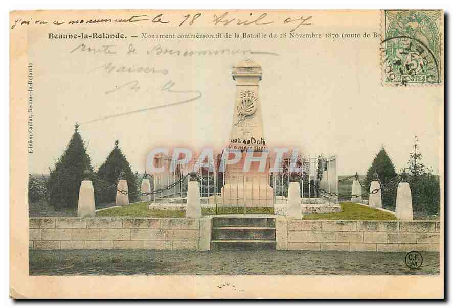 CPA Beaune la Rolande Monument commemoratif de la Bataille du 28 Novembre 