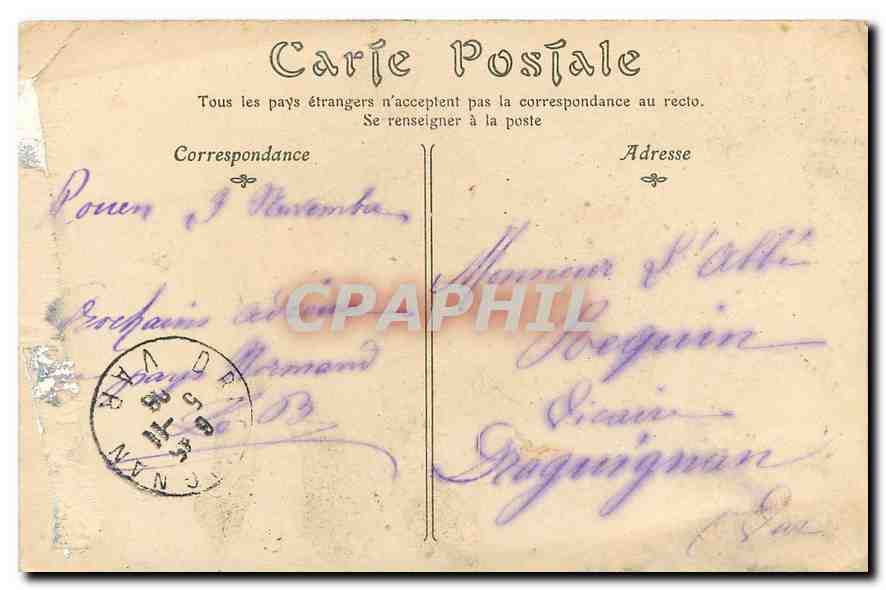 CPA Rouen Tour ou fut enfermee Jeanee d'Arc  — Verso