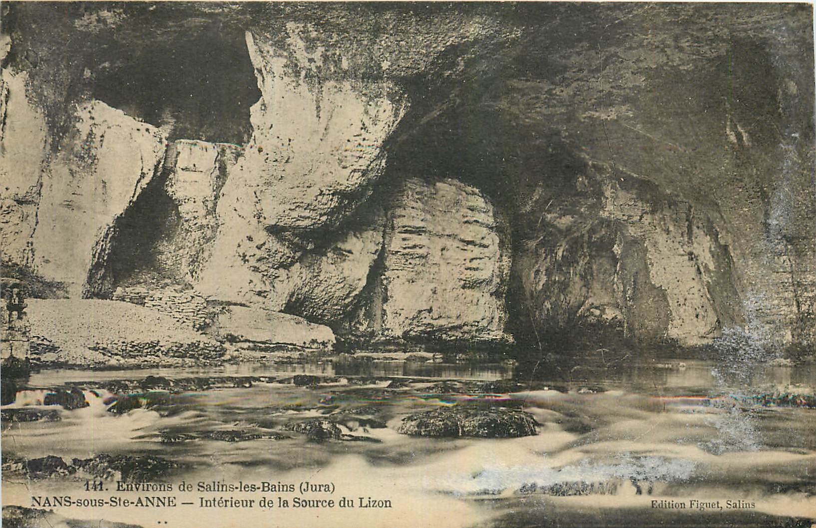 CPA Environs de Salins les Bains Jura Nans sous Ste Anne Interieur de la Source du Lizon 
