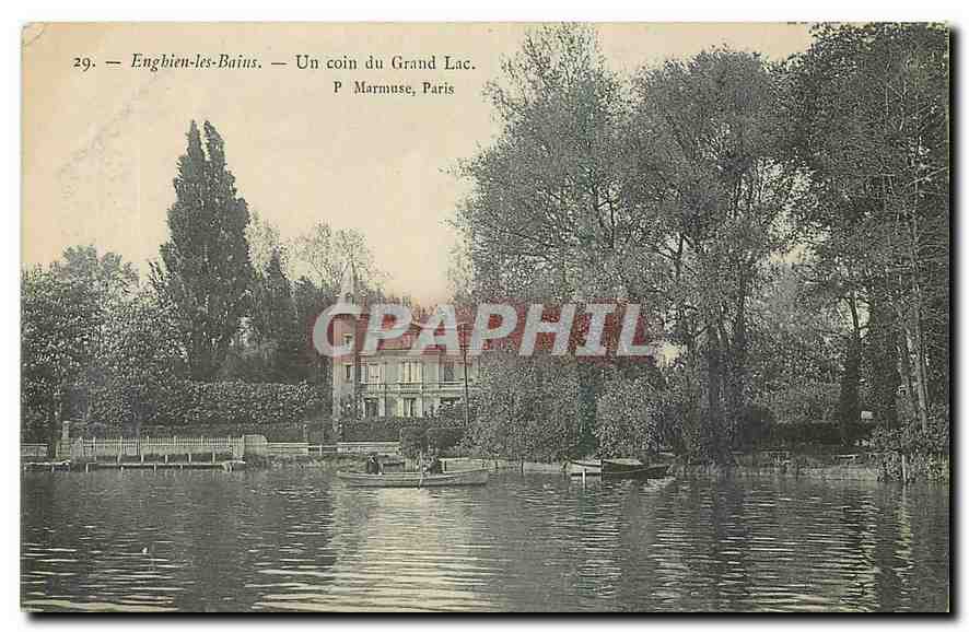 Vintage Postcard Enghien les Bains A Corner of the Grand Lake