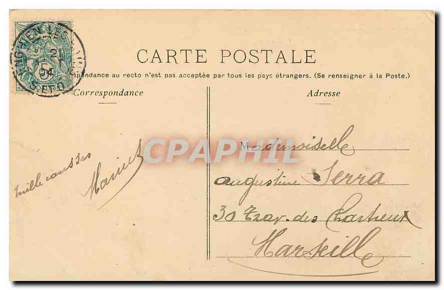Vintage Postcard Enghien les Bains A Corner of the Grand Lake — Back