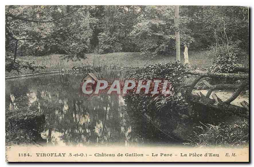 CPA Viroflay S et O Chateau de Gaillon Le Parc La Piece d'Eau 
