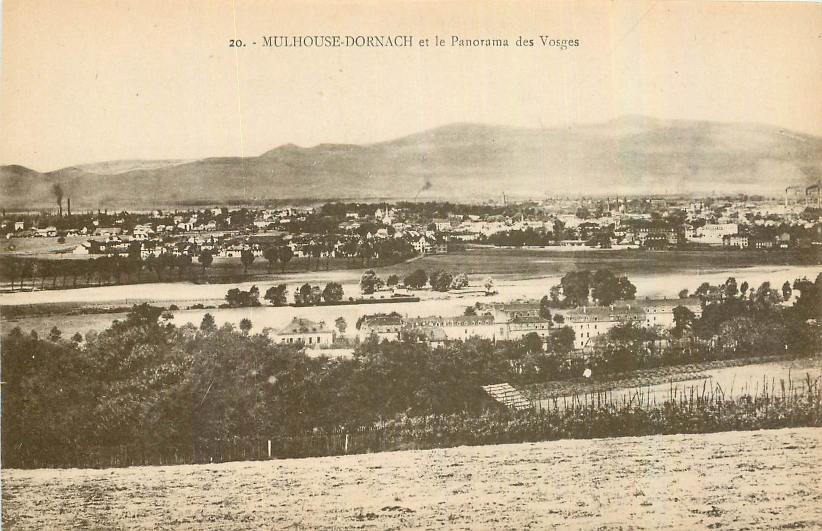 CPA Mulhouse Dornach et le Panorama des Vosges 