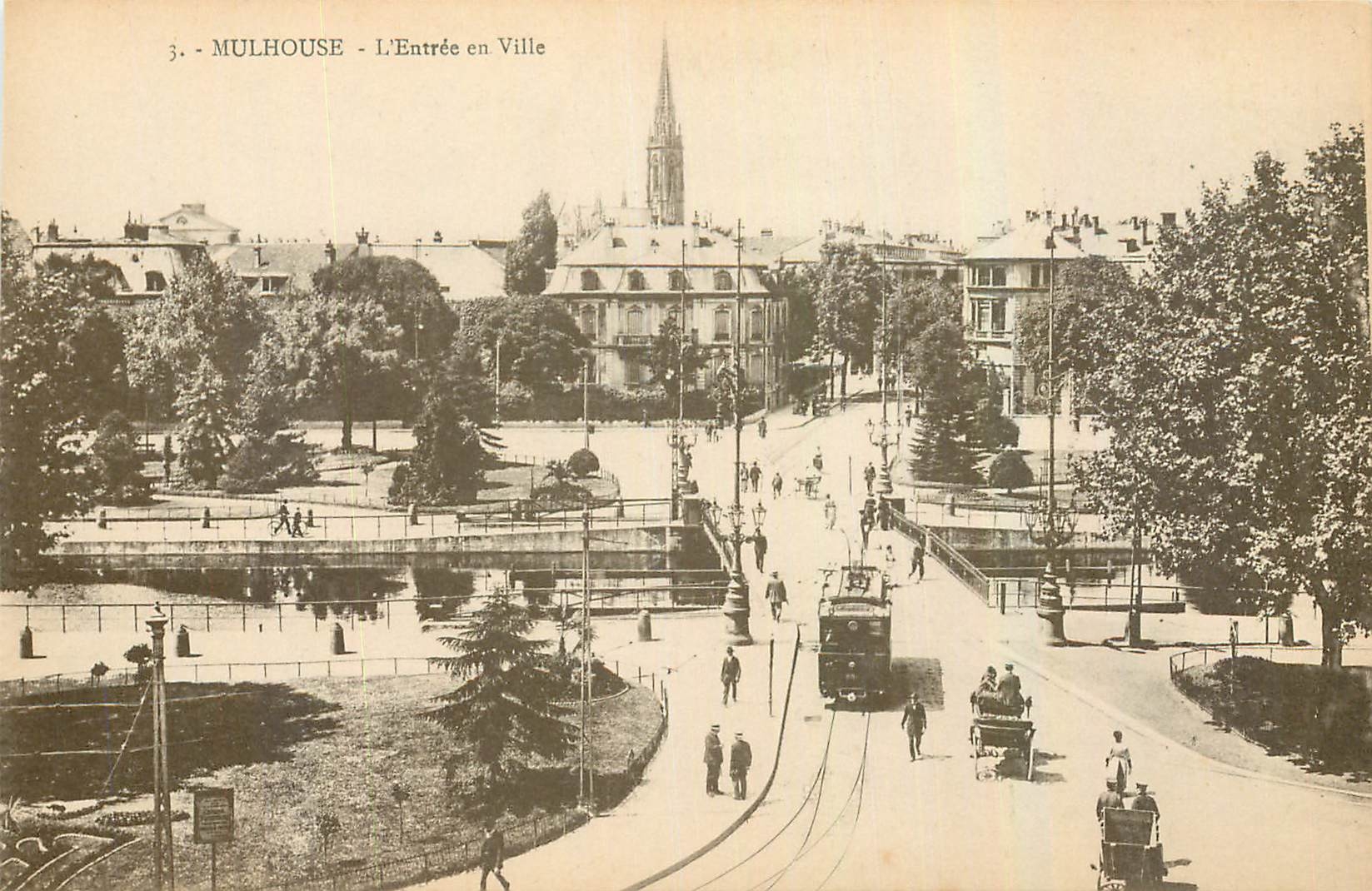 CPA Mulhouse l'Entree en Ville 