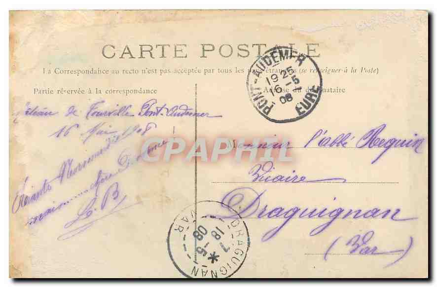 CPA Pont Audemer Riviere rue Thiers aval  — Verso
