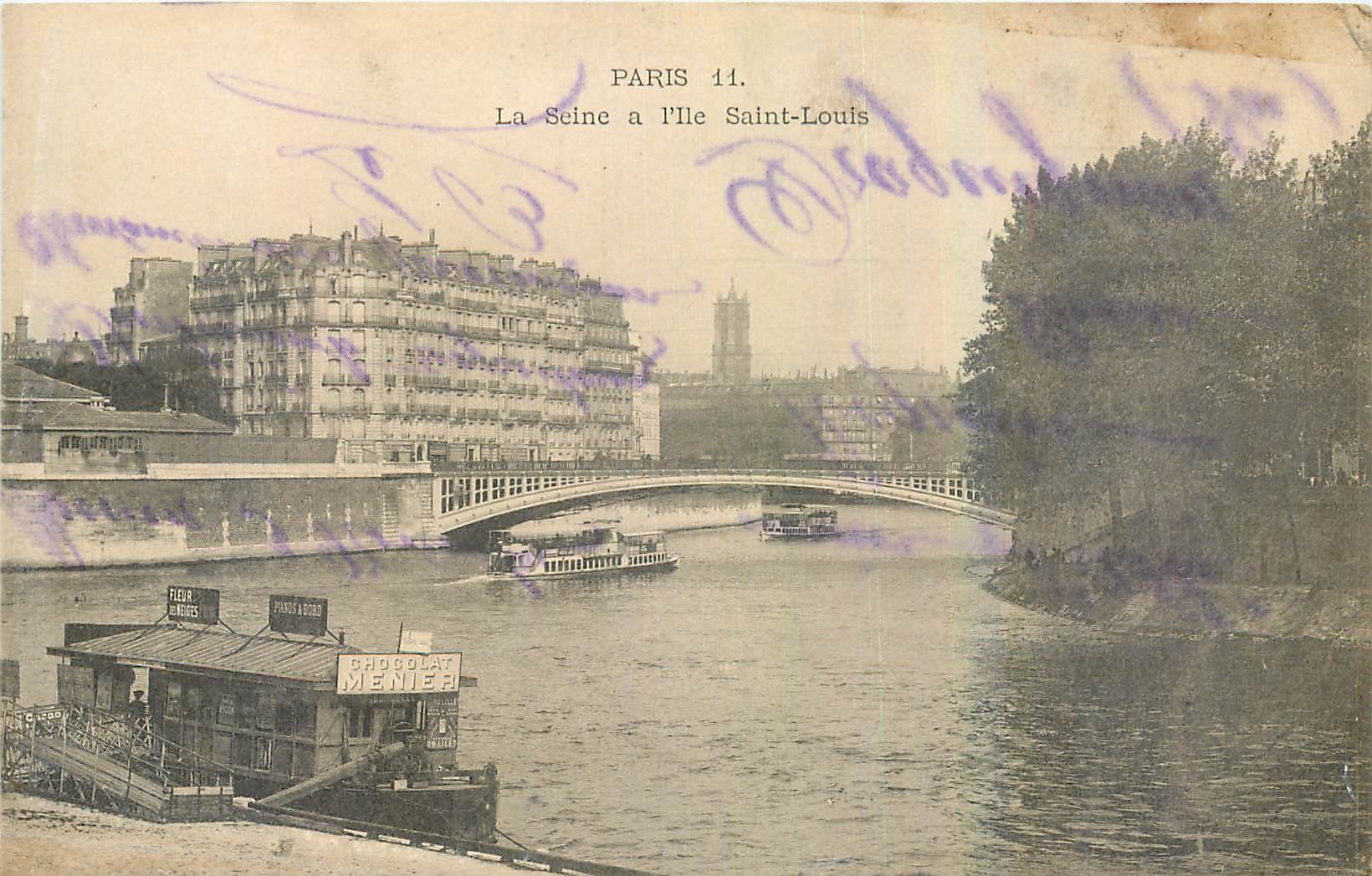 CPA Paris La Seine a l'Ile Saint Louis 