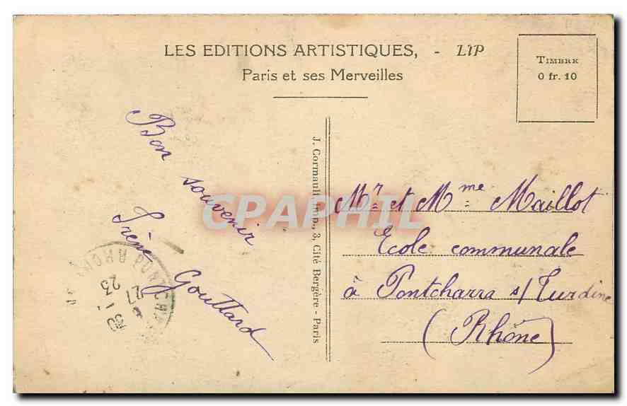 CPA Paris La Chambre des Deputes  — Rückseite