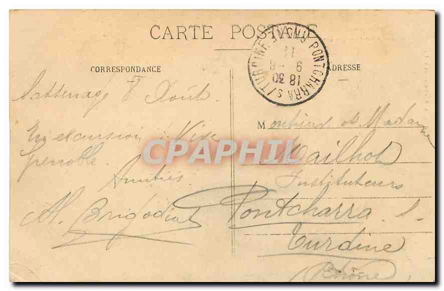 Les Trois Pucelles, près Saint-Nizier — Environs de Grenoble — Collection A.V. n°731 — Rückseite