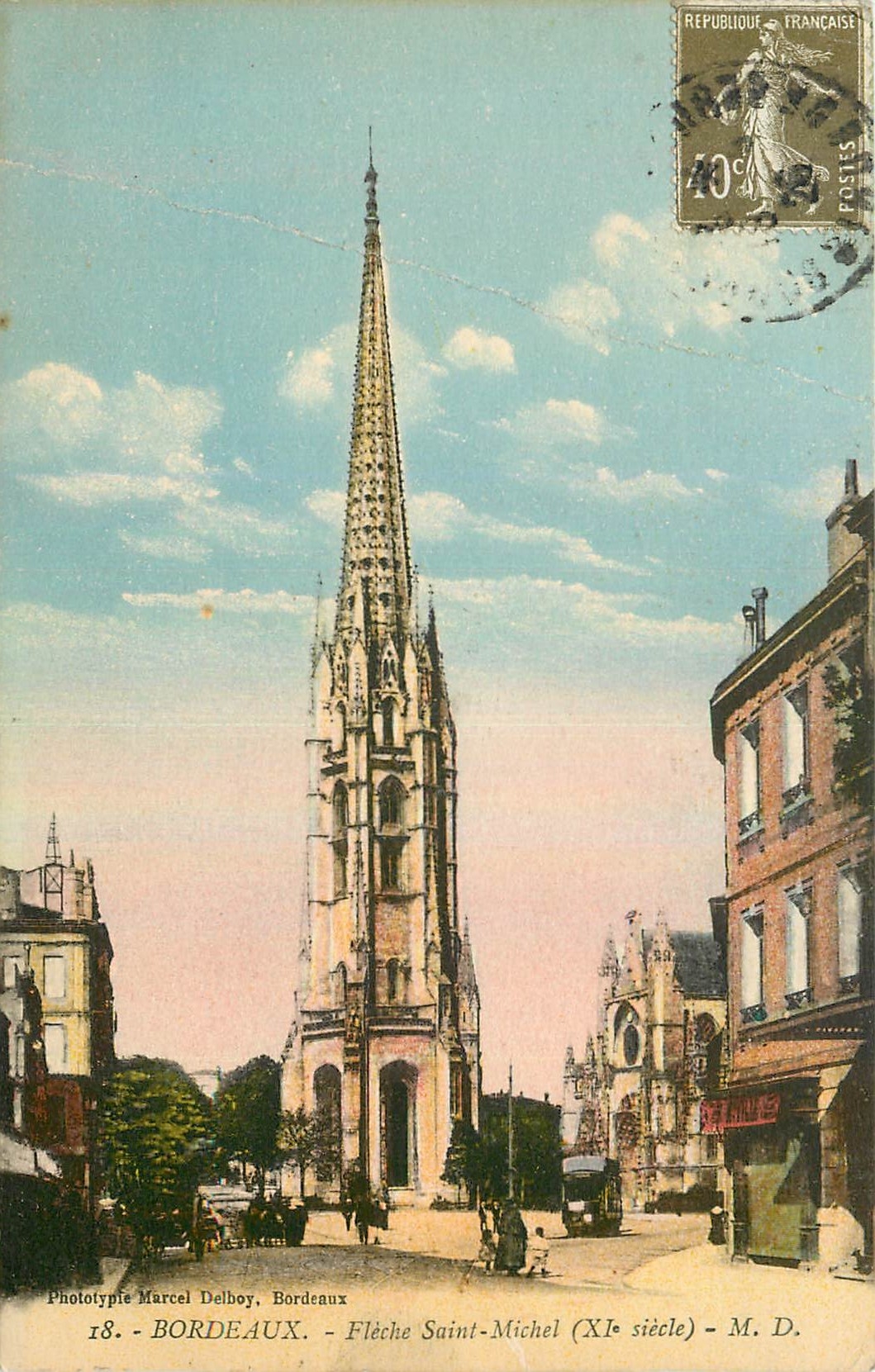 Flèche Saint-Michel — Bordeaux — Phototypie Marcel Delboy, n°18