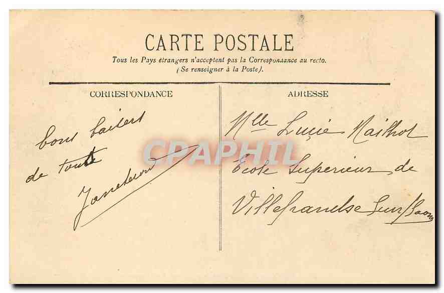 CPA Lyon Pont La Feuille et Coteau des Chartreux  — Verso