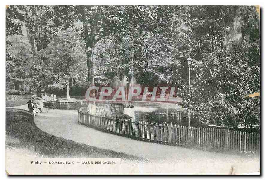 CPA Vichy Nouveau parc Bassin des Cygnes 