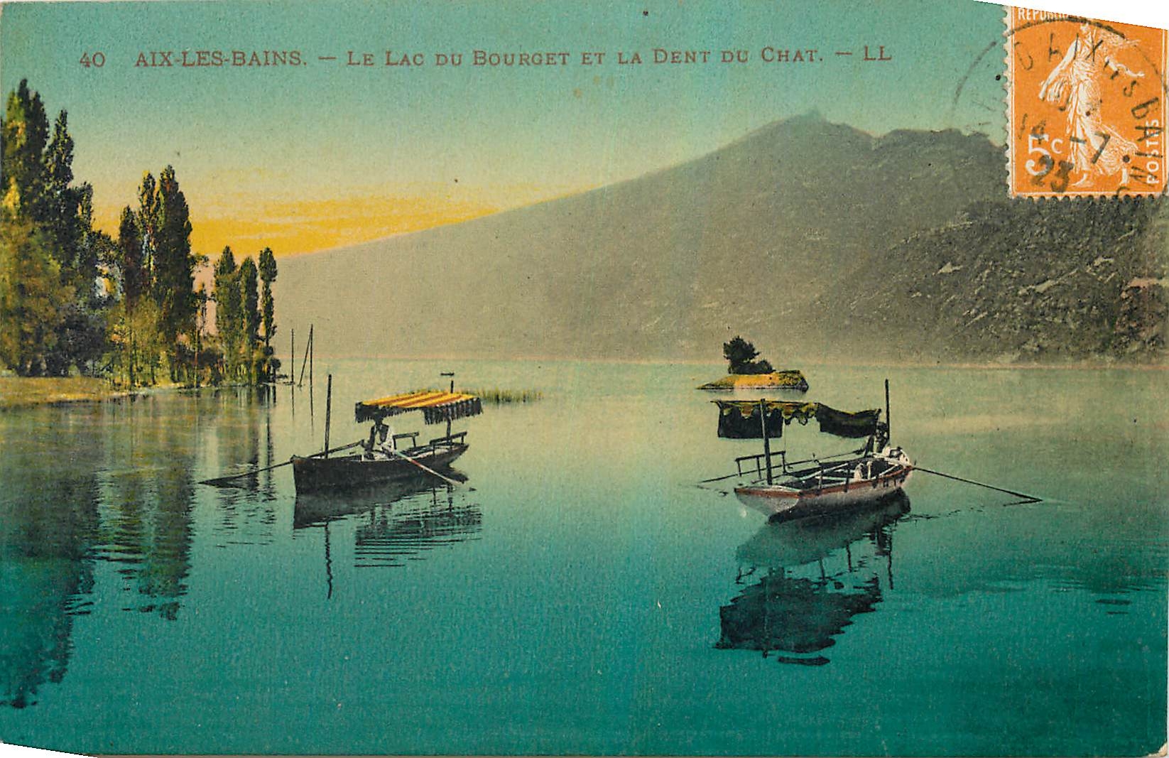 CPA Aix les Bains Le Lac du Bourget et la Dent du Chat 