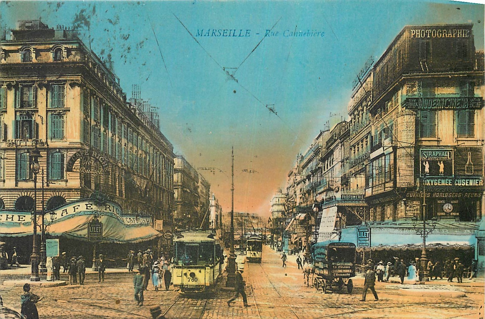 CPA Marseille Rue Cannebiere Tramway