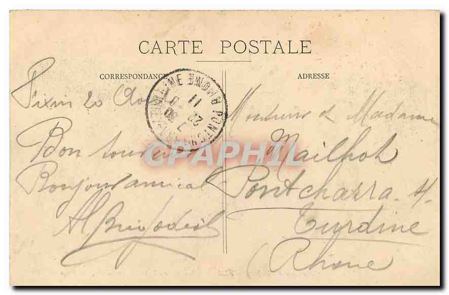 CPA Environs de Dijon Fizin Le Reveil de Napoleon  — Verso