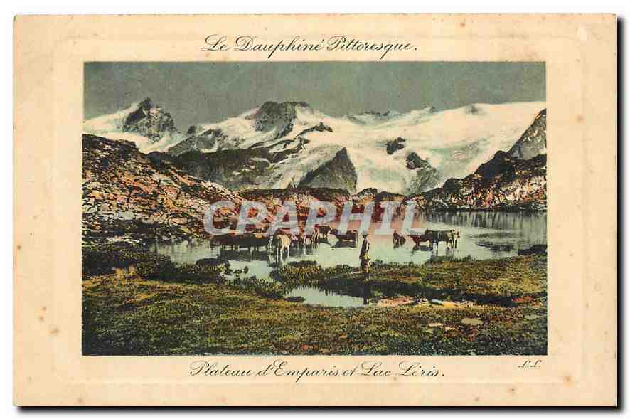 Plateau d'Emparis and Lac Liris — Alpine view with glaciers — publisher unknown