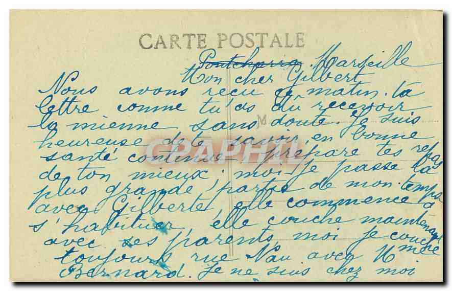 CPA Marseille Le Prado Tramway — Rückseite