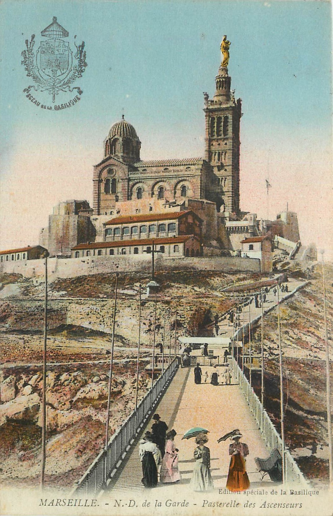 CPA Marseille N D de la Garde Passerelle des Ascenseurs 